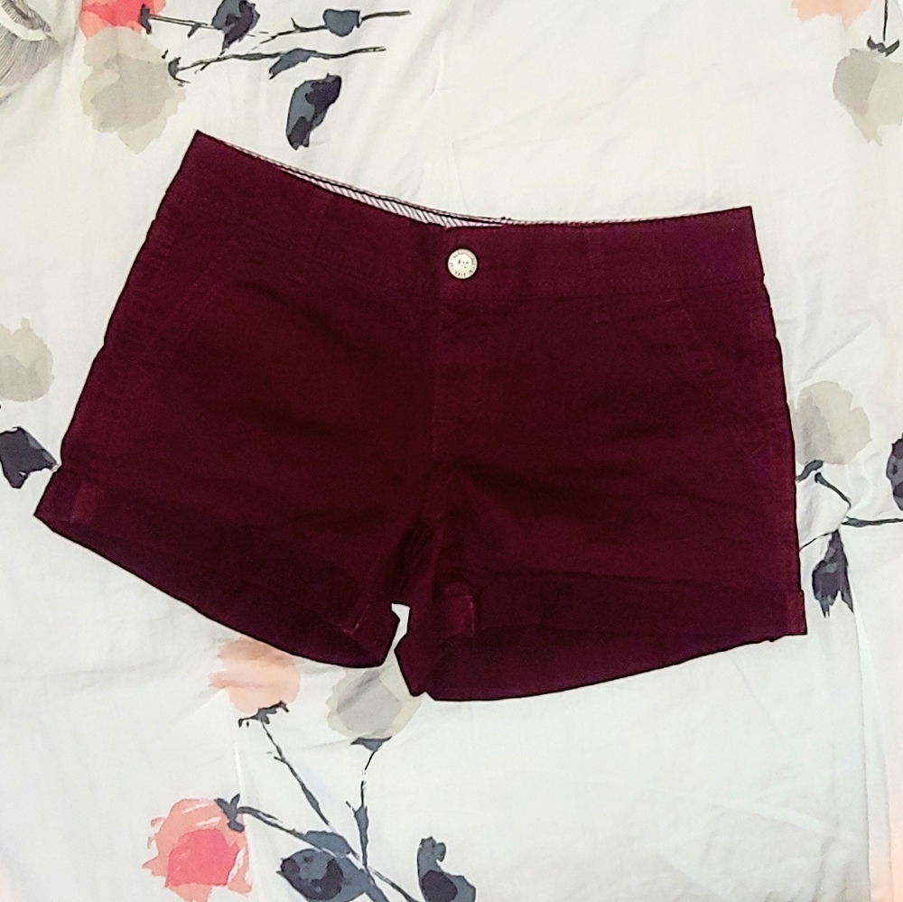 Juniors Maroon Midi Shorts